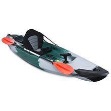 GLOBALWAY 9.7FT Sit-On-Top Fishing Kayak with Paddle & Rod Holders Gray + Green
