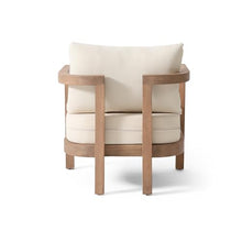 Christopher Knight Home Orion Set of 2 Outdoor Acacia Wood Club Chair with Tub Shape and Slat Panel, Patio Armchair, Water-Repellent Thick Cushion Seating for Garden Backyard Balcony, Brown Wash+Beige