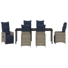 GKHPYURE Grey PE Rattan Patio Set 7 Pieces