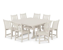 Polywood Traditional Garden 9-Piece Farmhouse Dining Set Sand