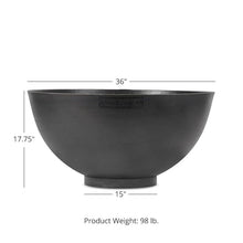 Ash & Ember 36" Hemisphere Fire Pit, Wood Burning Outdoor Fire Bowl, Raw Cast Iron Patina, Half-Sphere Outside Fireplace with Flanged Edge and Stable Base