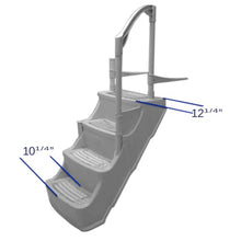 Champlain Plastics Above Ground Pool Drop-in Steps with Adjustable Handrails | Large White Safety Steps for 48"-54" Pools | 300 lb Weight Capacity | Easy Setup & Deck Mount Compatible