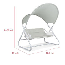 Diz Outdoor Hanging Double Swing Sofa Chair-White Powder Coated Steel