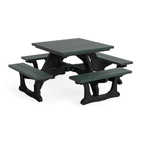 Sturdy Essentials Town Square Outdoor Picnic Table, Recycled Plastic Table