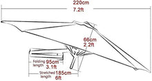 RWGOVLU Outdoor Patio Umbrellas Outdoor Round Wall Mounted Parasol, Patio Garden Balcony Yard Umbrella, Tilting Sunshade Wall Umbrella with Aluminium Frame, 7.2ft/2.2m, Wine Red
