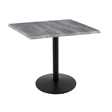 Holland Bar Stool OD214-2236BWOD36SQGryStn 36 in. OD214 Black Pub Table with 36 x 36 in. Square Indoor & Outdoor Greystone Top