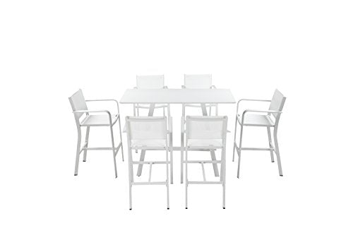 Pangea Home 7 Piece Sunset Bar Set White