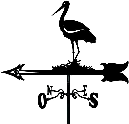 Iron Wind Vane Weather Vane with Dove Silhouette Black Color Vintage Style Durable Wind Direction Indicator for Roof