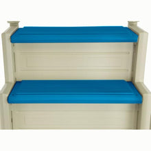 Confer Plastics Step-1X with 8000X Ground to Step Ladder: Above Ground Entry System, Dual Handrails, Slip-Resistant Steps, Supports 300 lbs, Easy Install – Made in USA, Warm Grey with Blue Step-1X