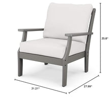POLYWOOD® Braxton Deep Seating Chair in Slate Grey/Natural Linen