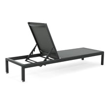 Merax Outdoor Aluminum Chaise Lounges Chair Set of 2 with Mesh Seat for Patio, Black+ Gray