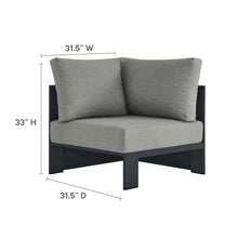 Modway Tahoe Aluminum 3-Piece Outdoor Patio Furniture Gray, Modular Sectional Sofa Set with Weather-Resistant Cushions, Ideal for Deck, Backyard Poolside