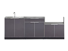 NewAge Products Classic Series 4PC Aluminum Slate Gray Modular Outdoor Kitchen Set - 24" D x 97" W x 35.5" H