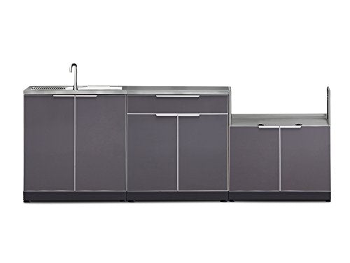 NewAge Products Classic Series 4PC Aluminum Slate Gray Modular Outdoor Kitchen Set - 24" D x 97" W x 35.5" H