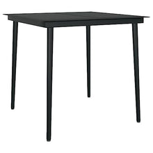 LKJVFCPW 5 Piece Outdoor Patio Dining Set, PE Rattan Garden Furniture with Glass Tabletop and Cushioned Chairs, Grey and Black