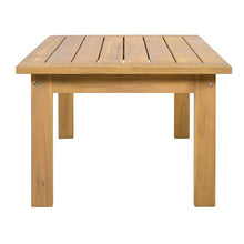 2 Pieces Patio Furniture Chat Set, Outdoor Cushioned Loveseat with Acacia Wood Coffee Table for Backyard, Balcony, Deck and Poolside, Beige+Natural