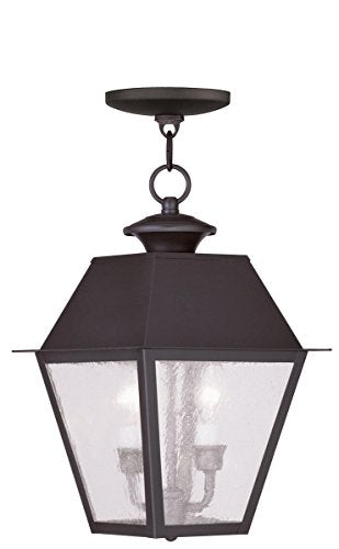 Livex Lighting 2167-07 Mansfield 2-Light Outdoor Hanging Lantern, Bronze