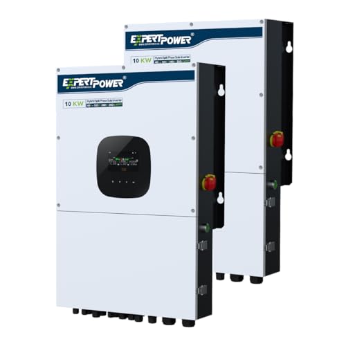 2 Pack ExpertPower 10KW 48V - 120V/ 240V/ 208V Hybrid Solar Inverter | 12KW Solar Input, 10KW AC Output | Max. 60KW in Parallel | UL1741 | Built-in WiFi | Home, Cabin, Off-Grid, Grid-Tie Solar System