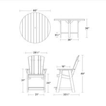 Wildridge Heritage 7-Piece 60" Pub Counter Set, Cherrywood and Black - Outdoor Weather Resistant Recycled Plastic Furniture for Patio