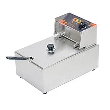 ERoomQ Commercial Fryer, Stainless Steel Fryer with Adjustable Temperature and Temperature Control, Removable Basket and Stainless Steel Lid, for Home and Commercial Use, Easy to r,Single Cylinder