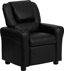 Personalized by DG Custom Graphics Kids Recliner with Cup Holder and Name Black
