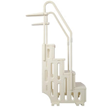 Heavy-Duty 4-Step Above-Ground Pool Ladder with Handrails & Anti-Slip Steps – 400lbs Capacity, for Flat-Bottom Pools (Up to 60" Deck), Durable Plastic,Sand-Fill System