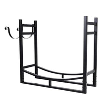 EliteBloom Heavy Duty Metal Firewood Storage Rack, Large Capacity Indoor Outdoor Iron Log Holder for Fire Pit