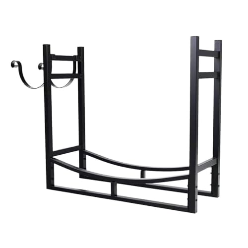 EliteBloom Heavy Duty Metal Firewood Storage Rack, Large Capacity Indoor Outdoor Iron Log Holder for Fire Pit
