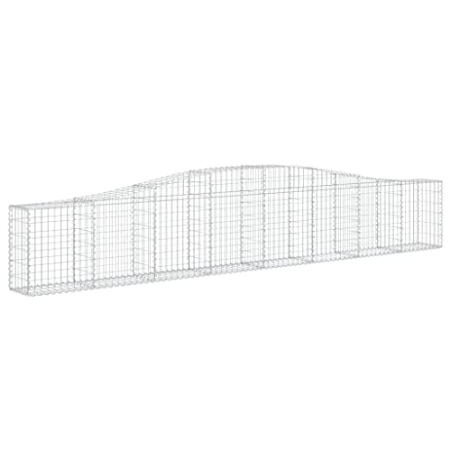 Arched Gabion Baskets 2 pcs Galvanized Iron for Outdoor Plants White Black
