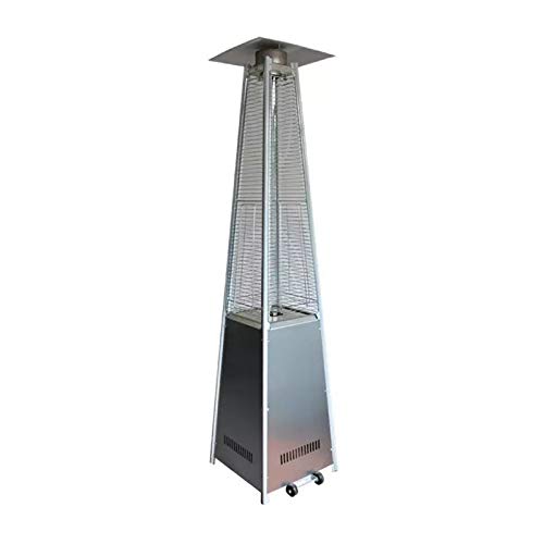 AIZYR Stainless Steel Outdoor Patio Heater - Glass Tube Tower Standing Heater with Knob Ignition for Gazebo Garden Camping