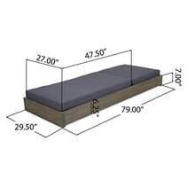 Christopher Knight Home Abraham Outdoor Acacia Wood Chaise Lounge with Cushion Set of 2 Gray Finish + Dark Gray