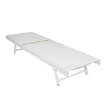 AODSHA Outdoor Chaise Lounge Set of 2, 5-Position Adjustable Backrest, White Steel Frame with Textilence Seat, Patio Poolside Reclining Chairs for Backyard Garden