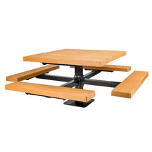 BarcoBoard 48 in. Square Pedestal Picnic Table, Surface Mount, Cedar