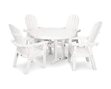 Polywood Vineyard Adirondack 5-Piece Nautical Trestle Dining Set White
