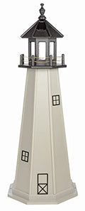 Furniture Barn USA 4' Cape Cod Black and Light Gray Poly Lighthouse Solar Light
