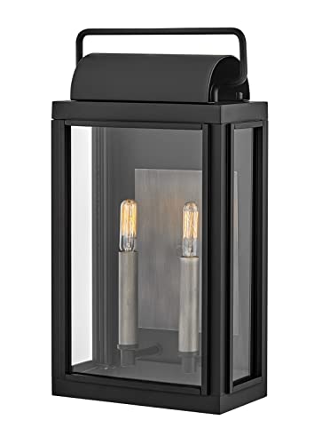 Hinkley Sag Harbor Medium Wide Wall Mount Lantern, Black