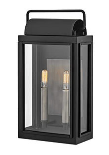 Hinkley Sag Harbor Medium Wide Wall Mount Lantern, Black