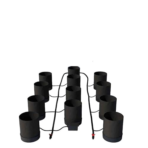 AutoPot 12 Pot GeoPot System with 3 Gallon Fabric Pots - Self-Watering, Gravity-Fed Hydroponic System (12Pot with No Tank) Indoor, Black