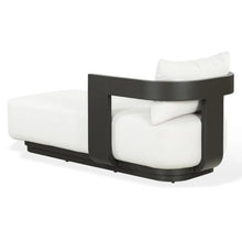 SAFAVIEH Couture Outdoor - Leilani Chaise Lounge - Dark Grey & White Removable Cushion - Modern Aluminum Outdoor Lounger for Patio, Deck, Poolside & Backyard, 16.9" Seat Height (CPT4030A)