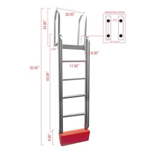 Extreme Max Floating Dock Ladder 5-Step Silver