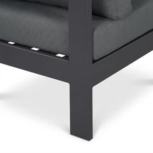 Outdoor Escape Gray Fabric Modular Sectional, Weather-Resistant Upholstery, Contemporary Style, Comfortable Back, Seat Heights
