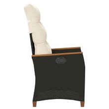 HGFDVCMR Set of 2 Reclining Outdoor Garden Chairs, Black Rattan Armchairs