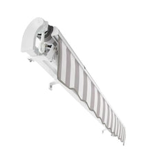 Awntech 12' California (12' x 10') Retractable Patio Awning, Gray/White Stripe