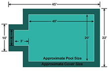 20' x 40' Rectangle with 3' x 8' Center End Step Loop-Loc II Super Dense Mesh In-Ground Pool Safety Cover
