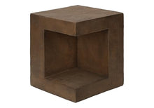 Seeheool Modern Square Outdoor Side Table with Magnesium Oxide for Patio Backyard Garden Pool Porch Lawn 22.25" x 22.25" x 24.75" Walnut