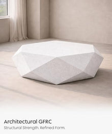 eldimer no.103 GFRC Concrete Coffee Table 35.4” - Handcrafted Round Modern Architectural Table, Weather Resistant, Indoor & Outdoor, 125 lbs Solid Cement Construction for Patio or Living Room