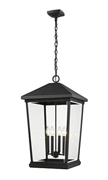 Z-Lite 4 Light Outdoor Chain Mount Ceiling Fixture Black