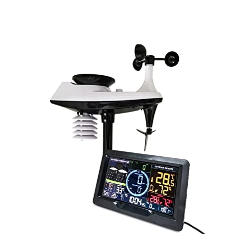 GFAZXDS Weather Station WiFi Solar Weather Station 433M-H-z Weather Meter with Wind Speed, Direction, Rainfall and UV Light