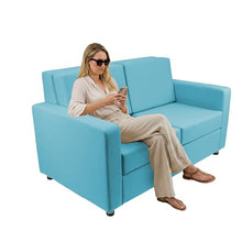 FDP Outdoor Modular Armless Sofa Featuring Sunbrella Fabric - Weather-Resistant, Fade-Resistant, Assembled Patio Furniture with Cover Included for Backyard, Poolside Seating - Canvas Aruba