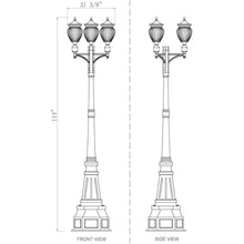 Z-Lite 5016PHMR-3-564P Davina 3 Light 116" Tall Post Light - Black